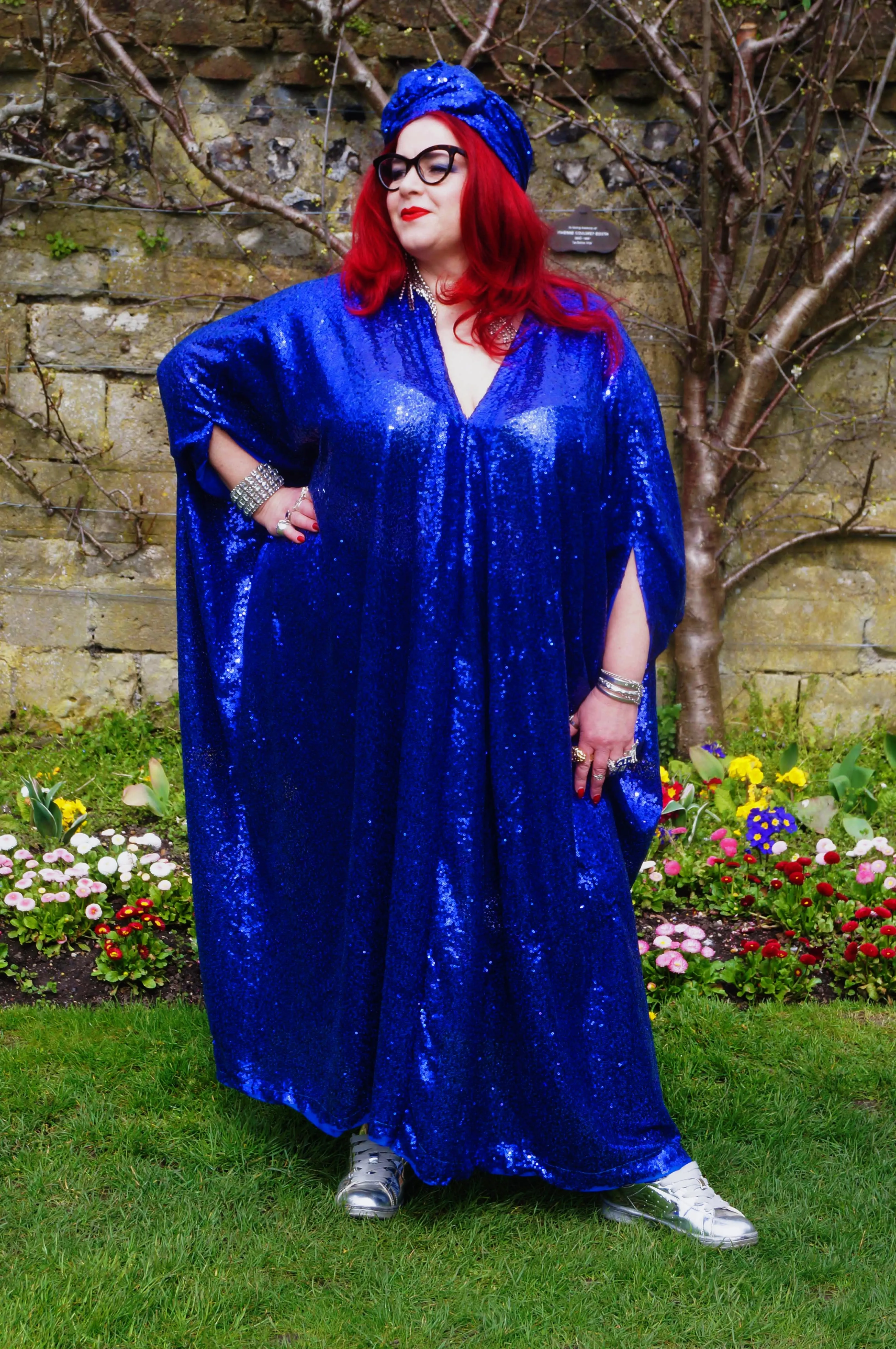 Royal Blue Sequin Kaftan Dress