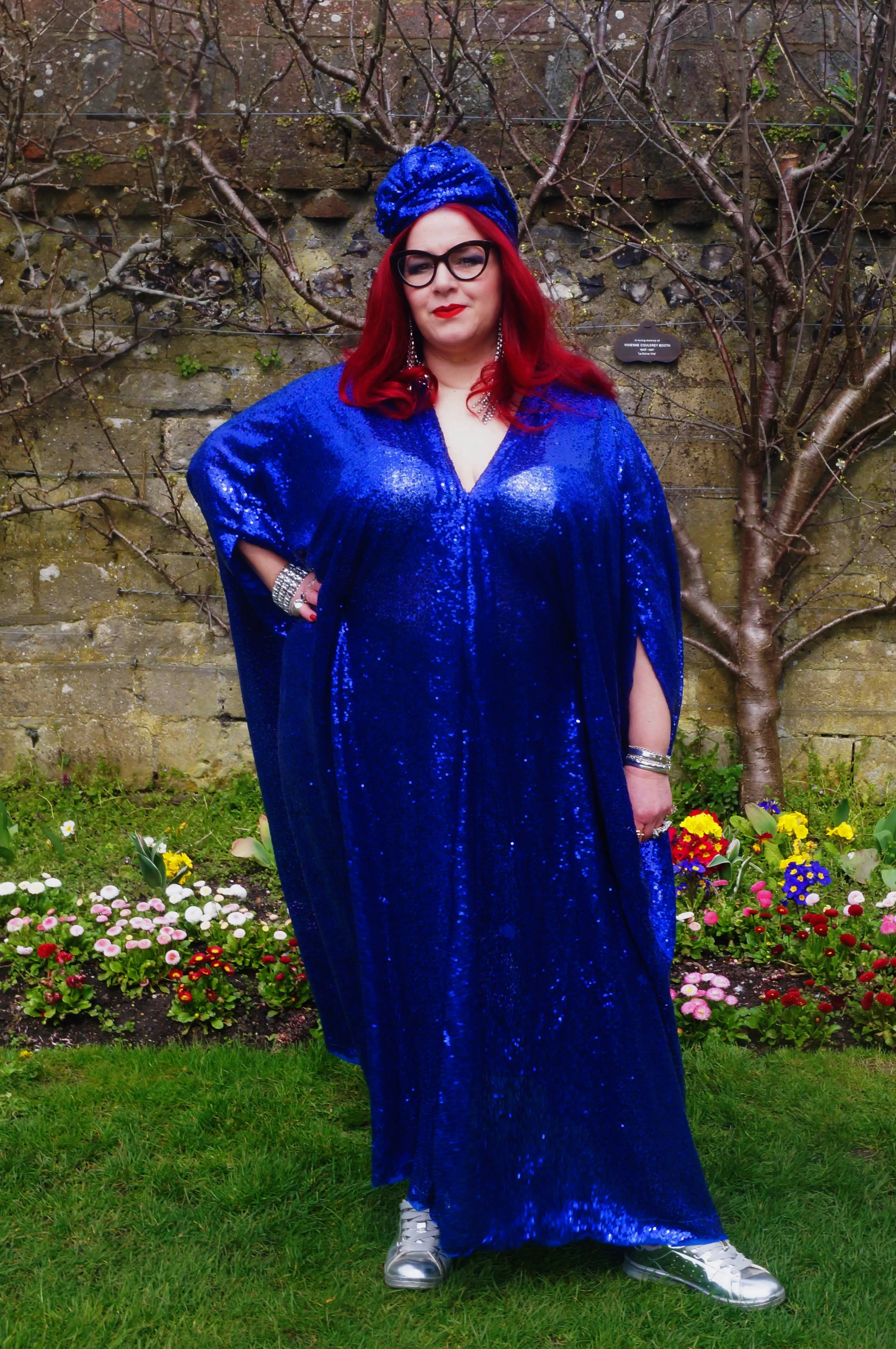 Royal Blue Sequin Kaftan Dress