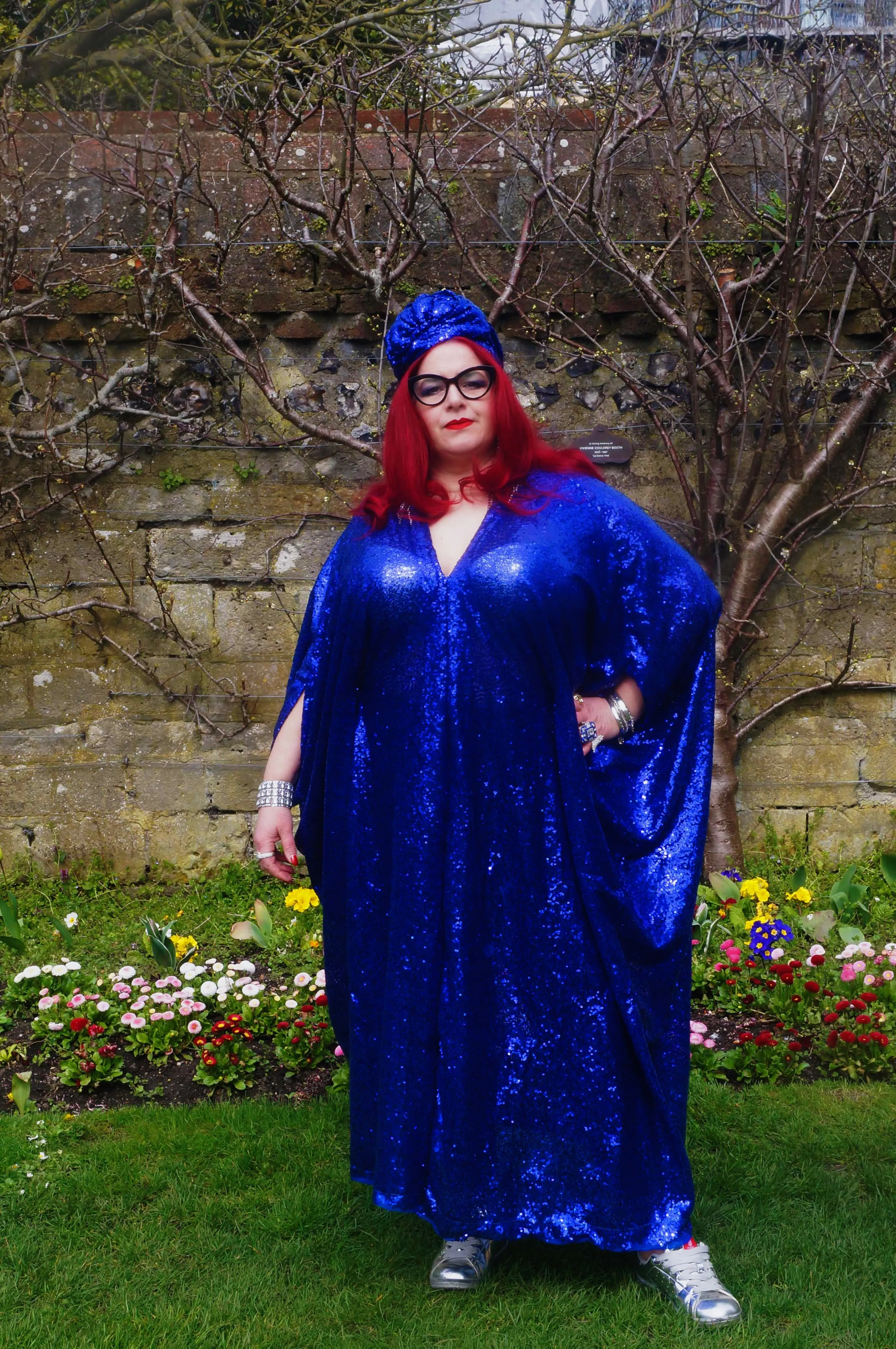 Royal Blue Sequin Kaftan Dress