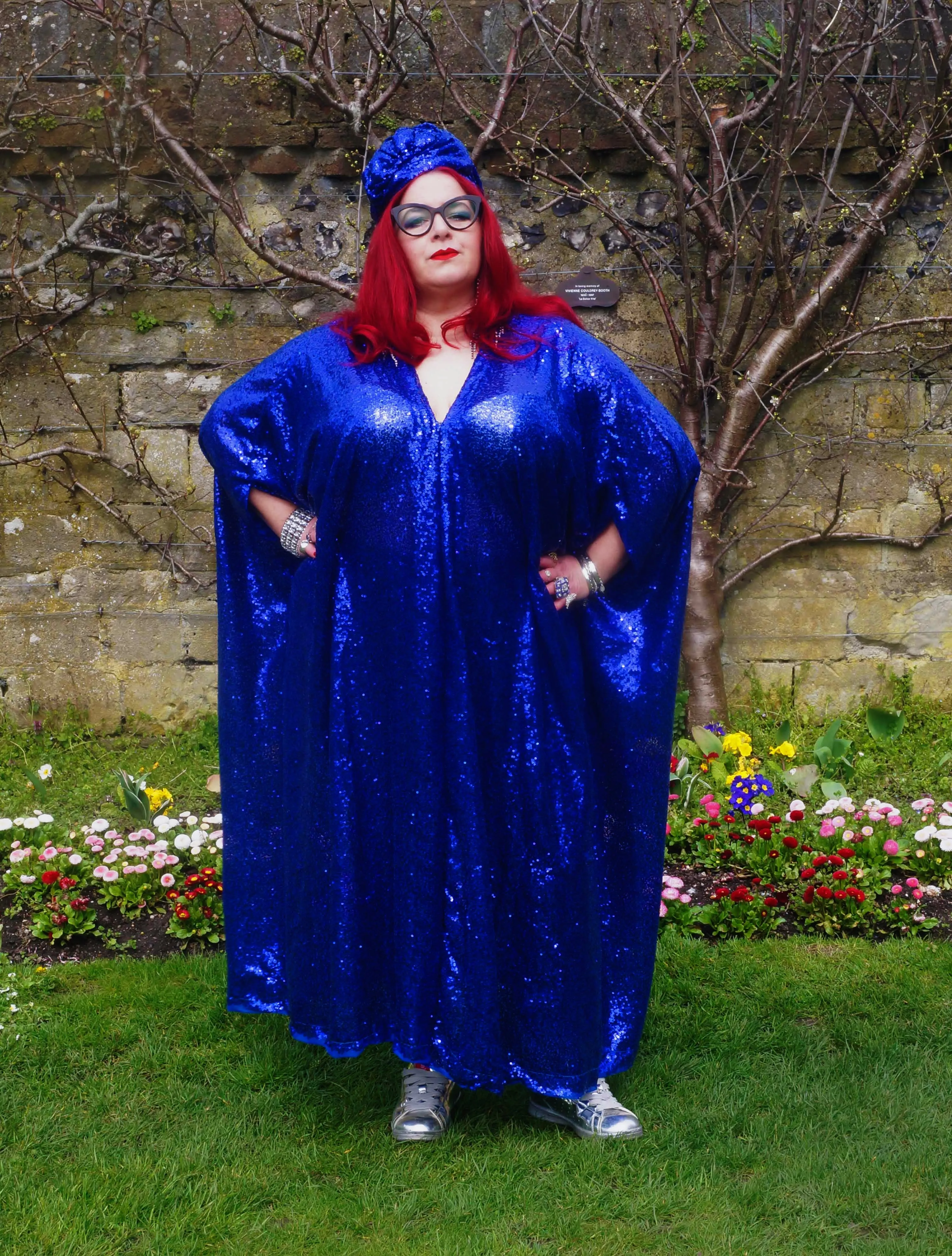 Royal Blue Sequin Kaftan Dress