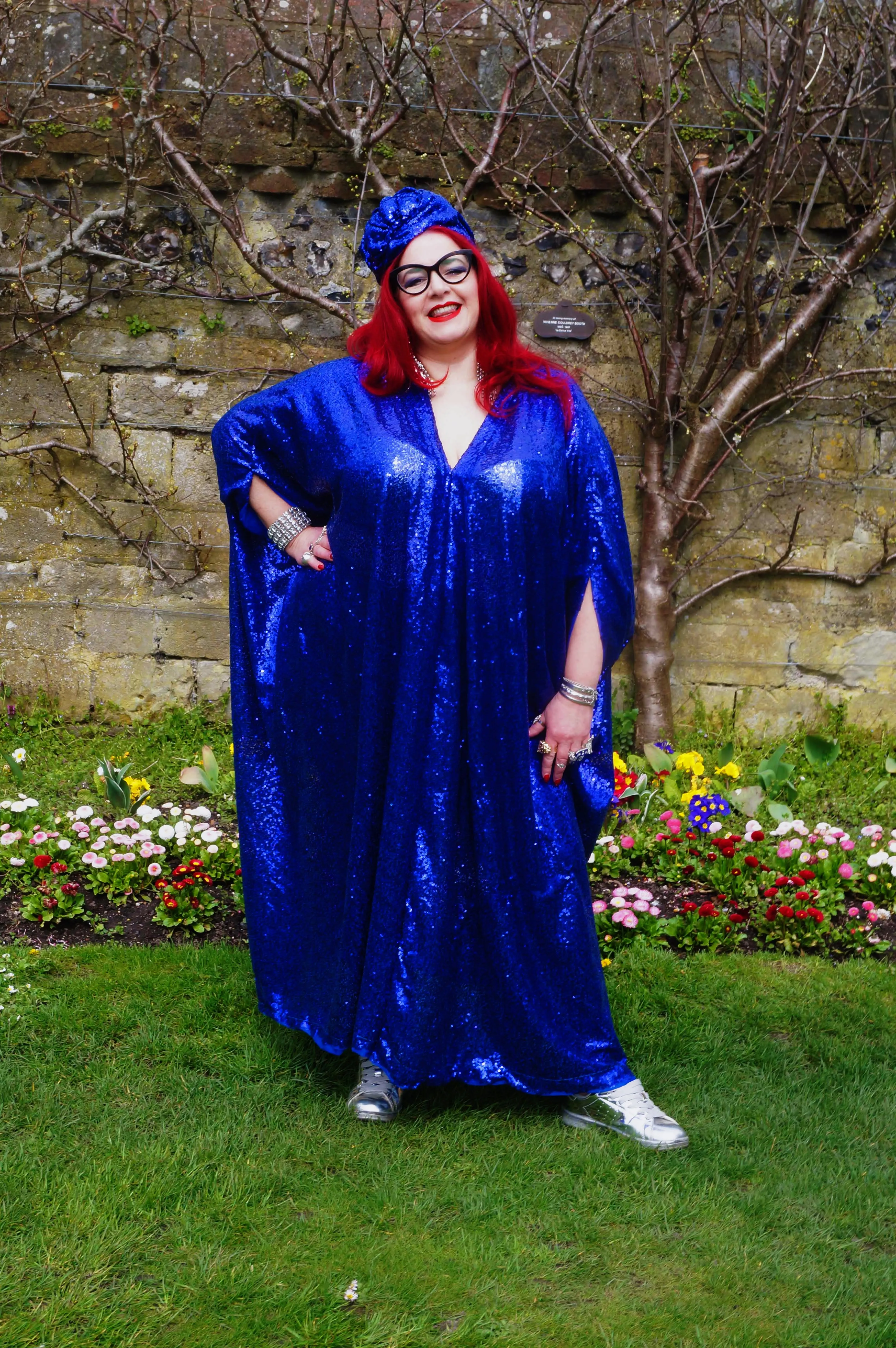 Royal Blue Sequin Kaftan Dress