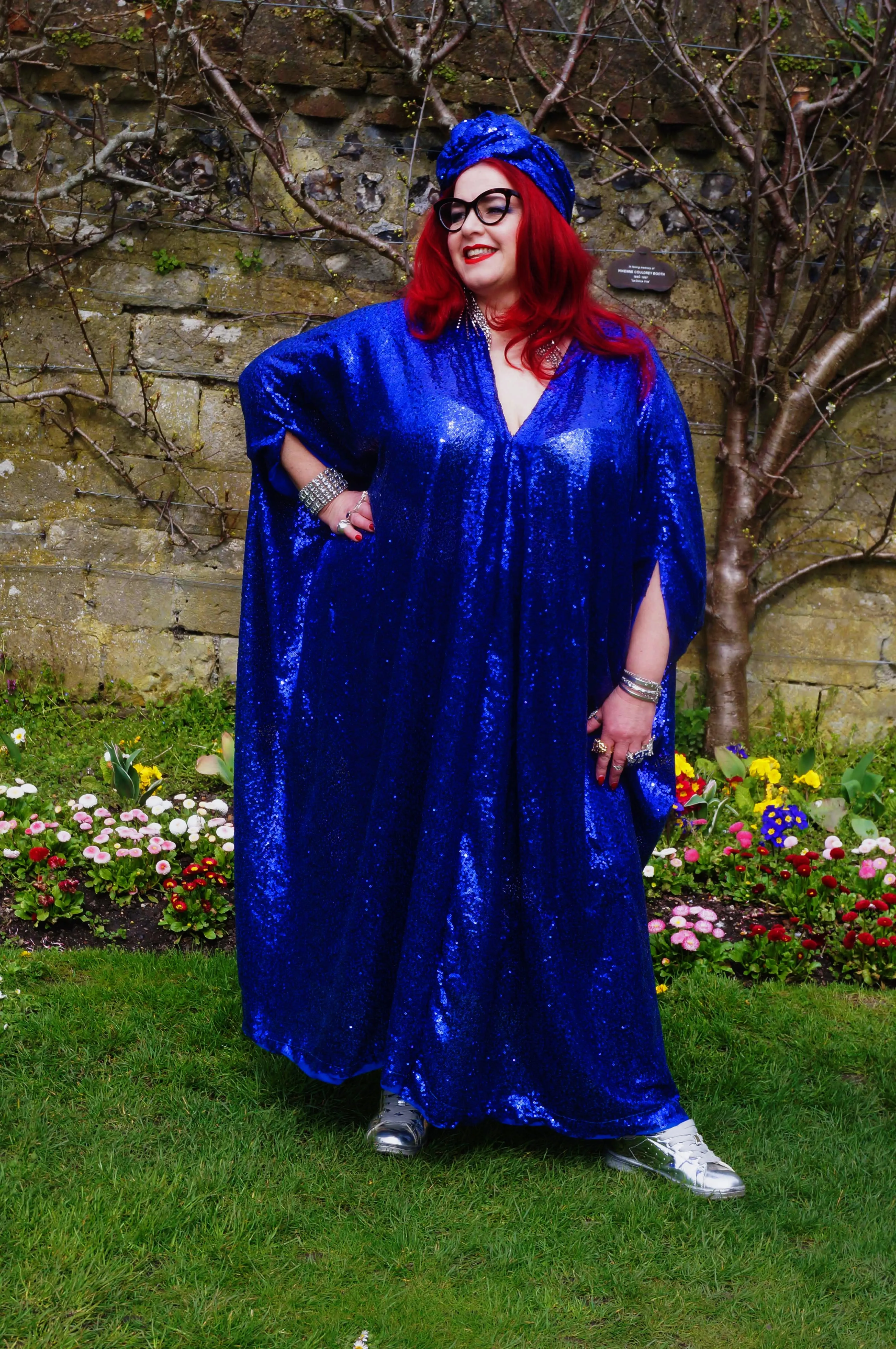 Royal Blue Sequin Kaftan Dress