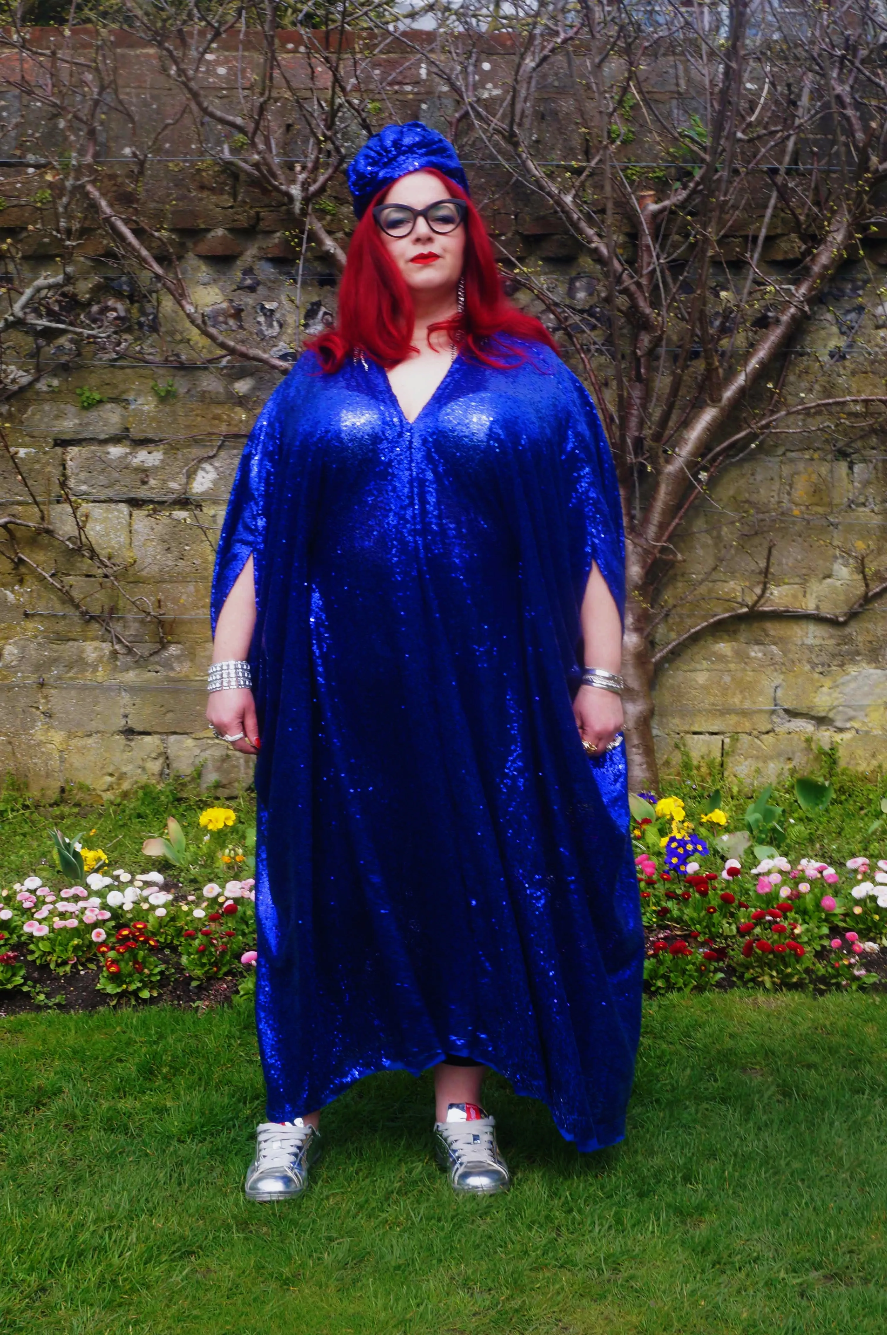 Royal Blue Sequin Kaftan Dress