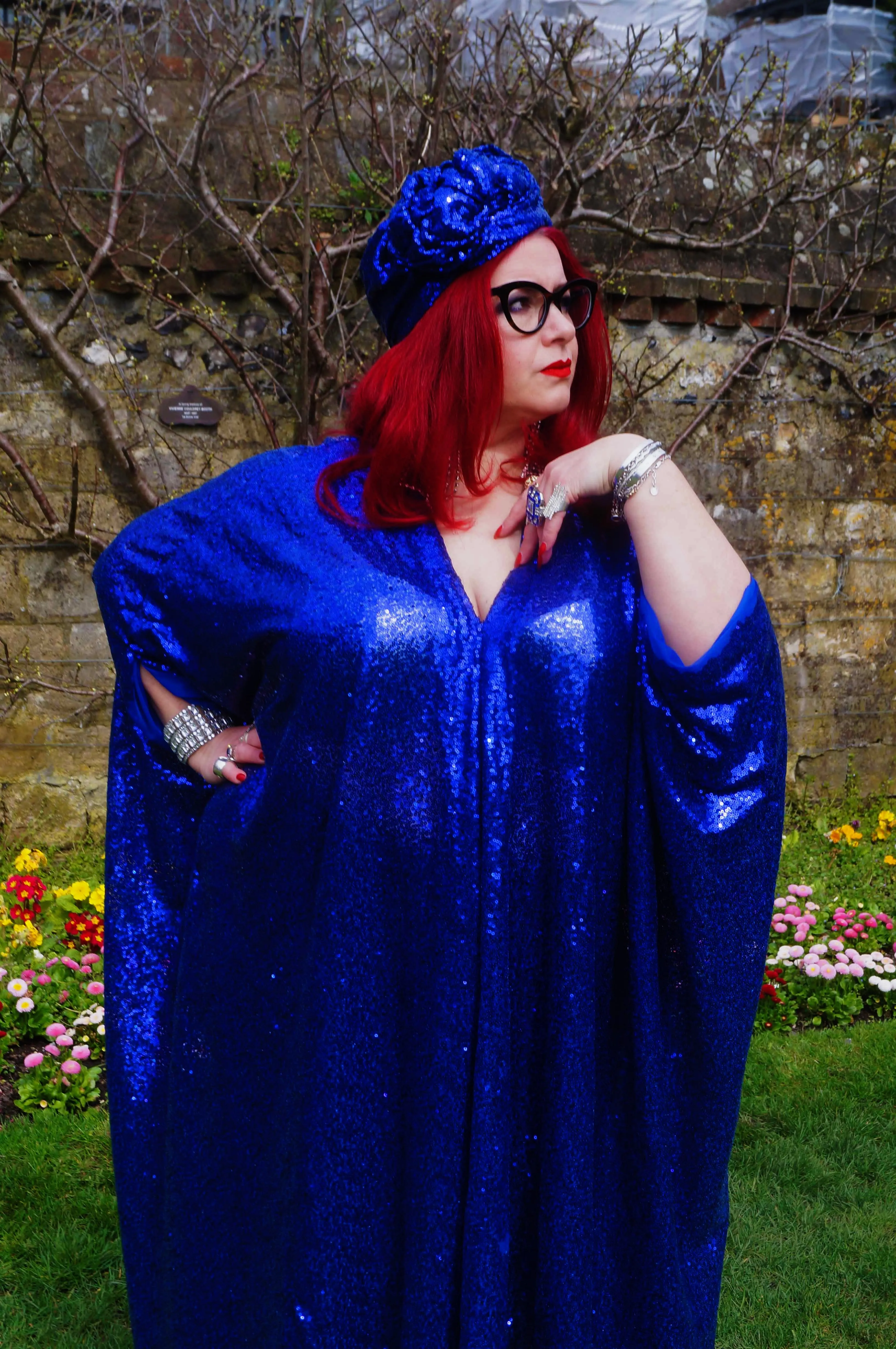 Royal Blue Sequin Kaftan Dress
