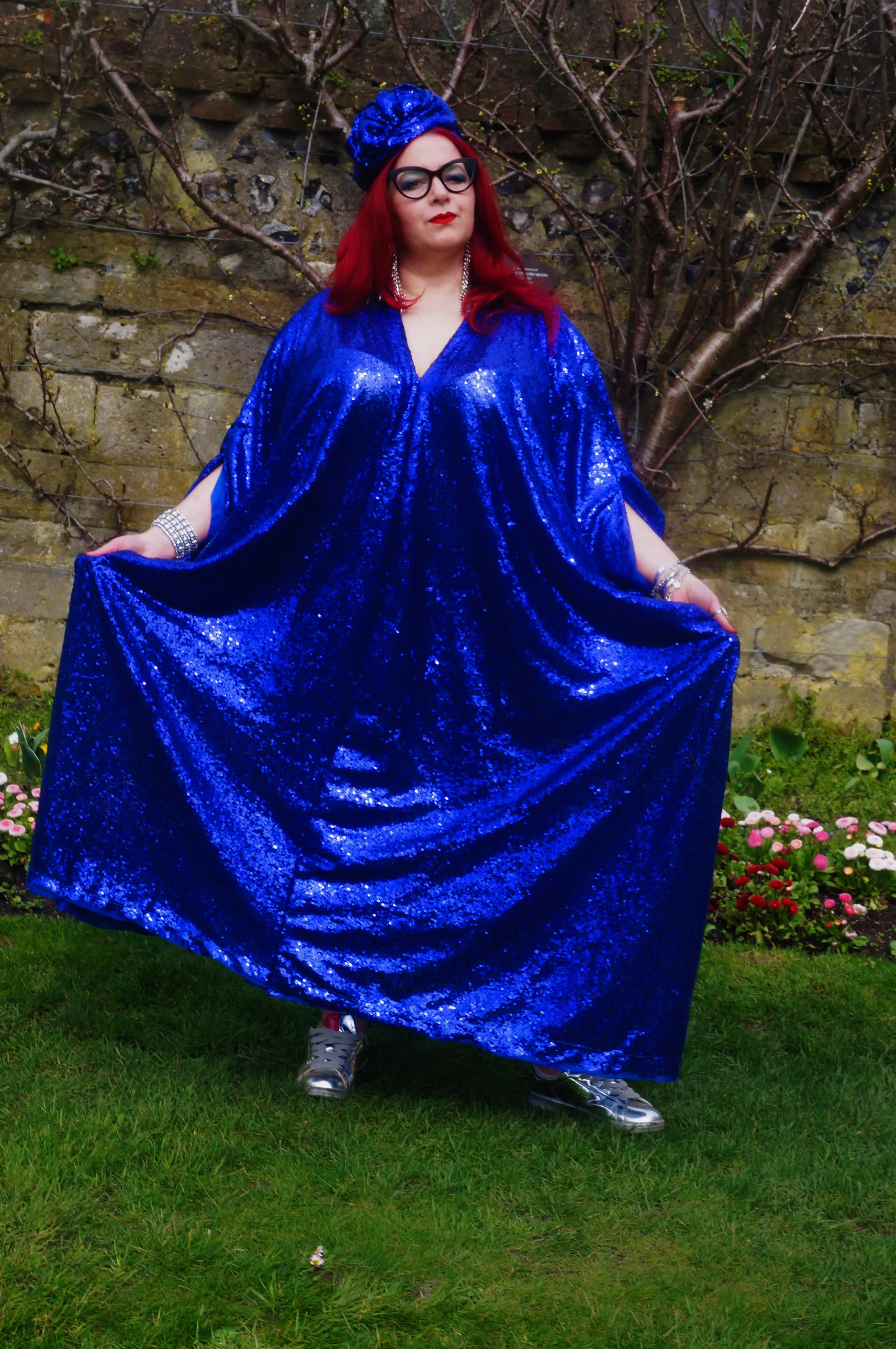 Royal Blue Sequin Kaftan Dress