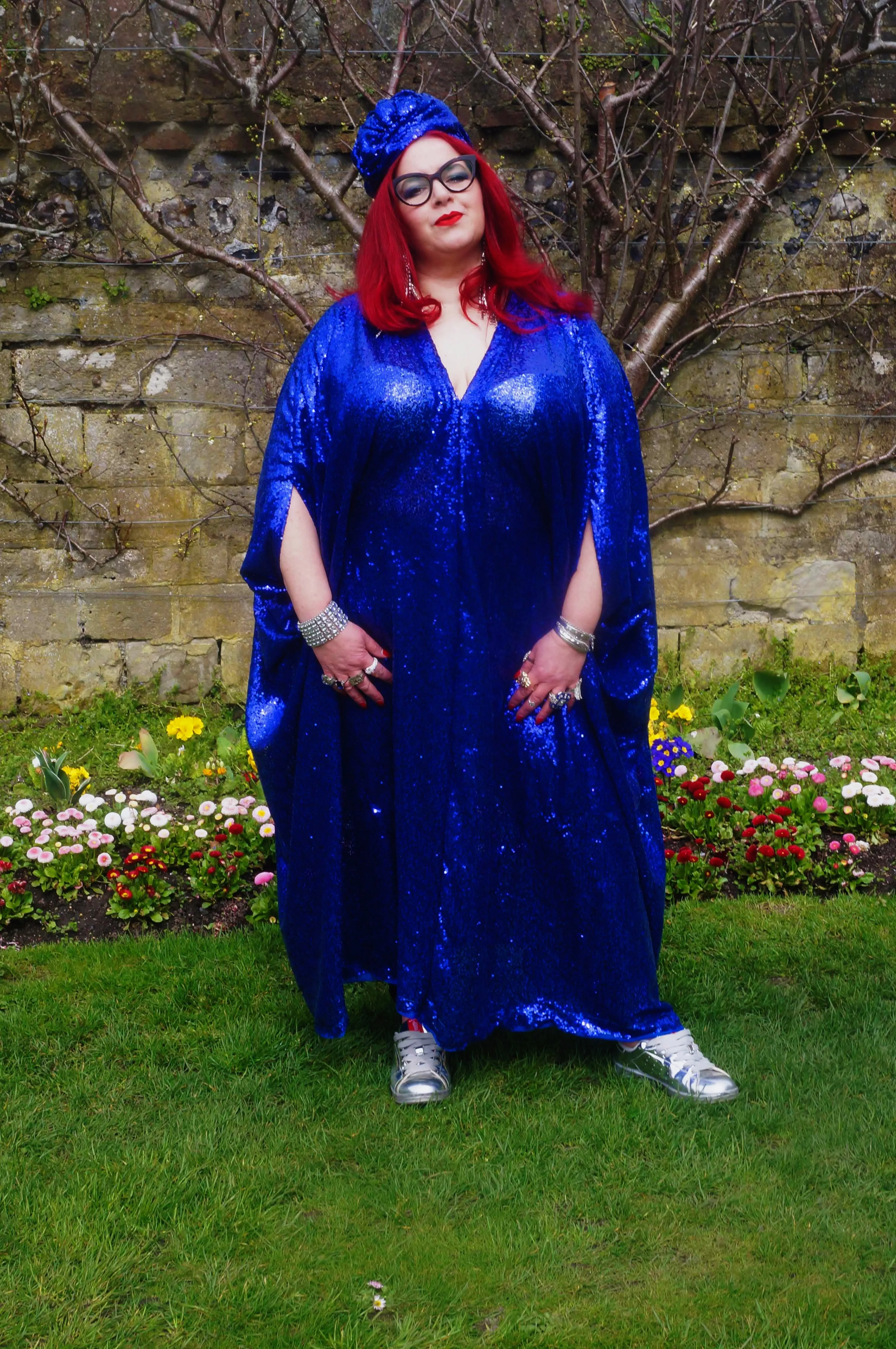 Royal Blue Sequin Kaftan Dress