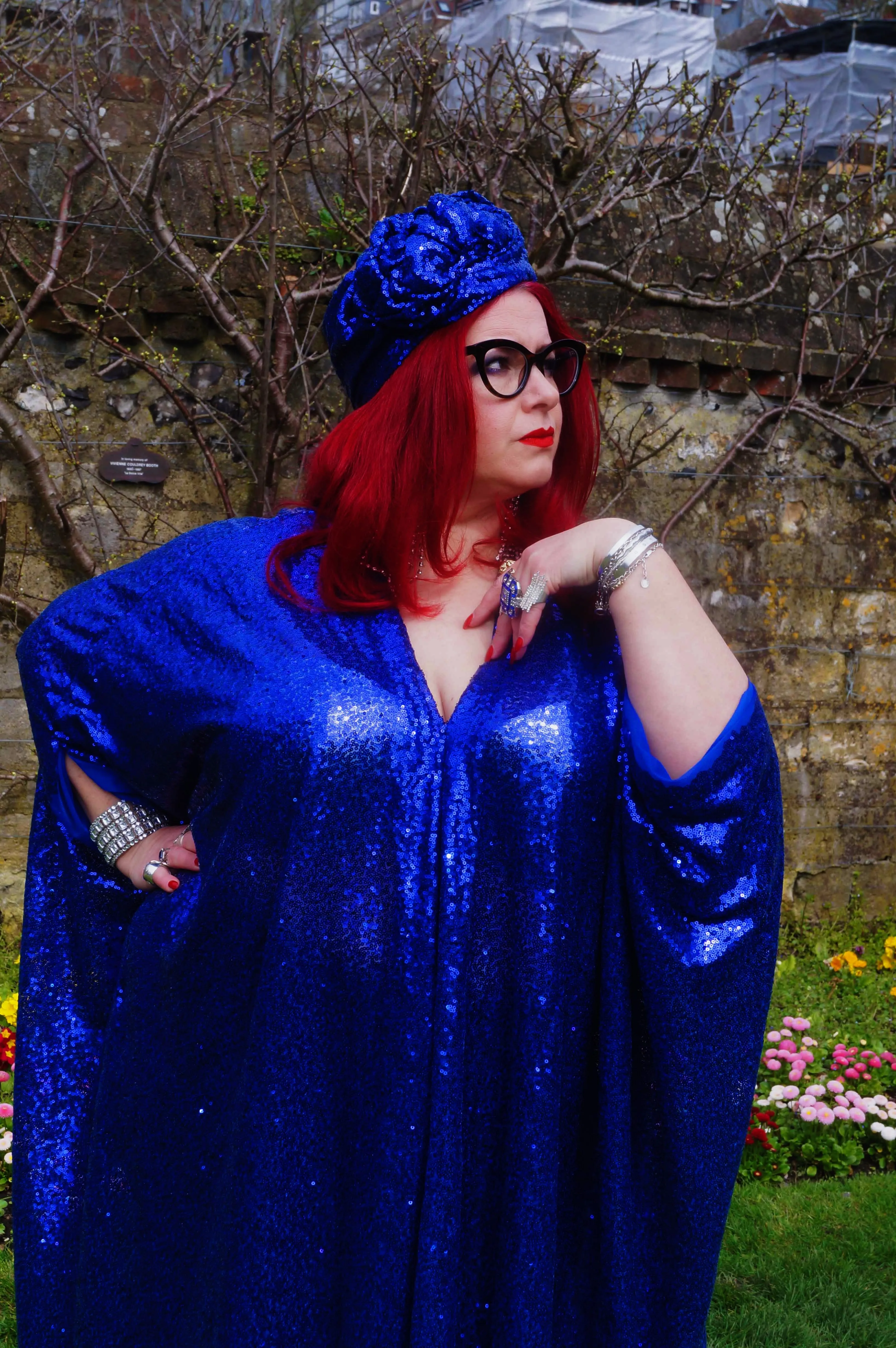Royal Blue Sequin Kaftan Dress