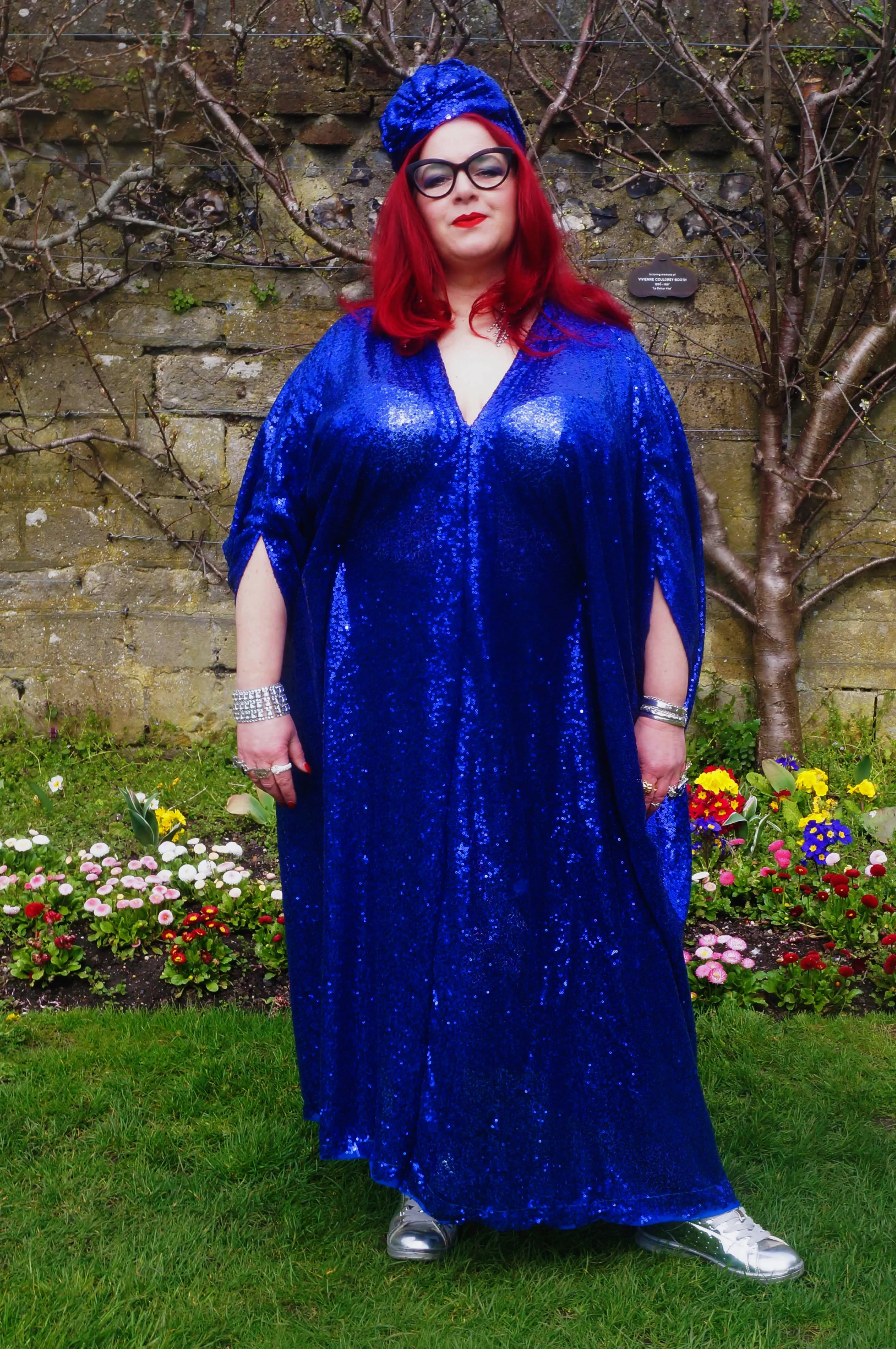 Royal Blue Sequin Kaftan Dress