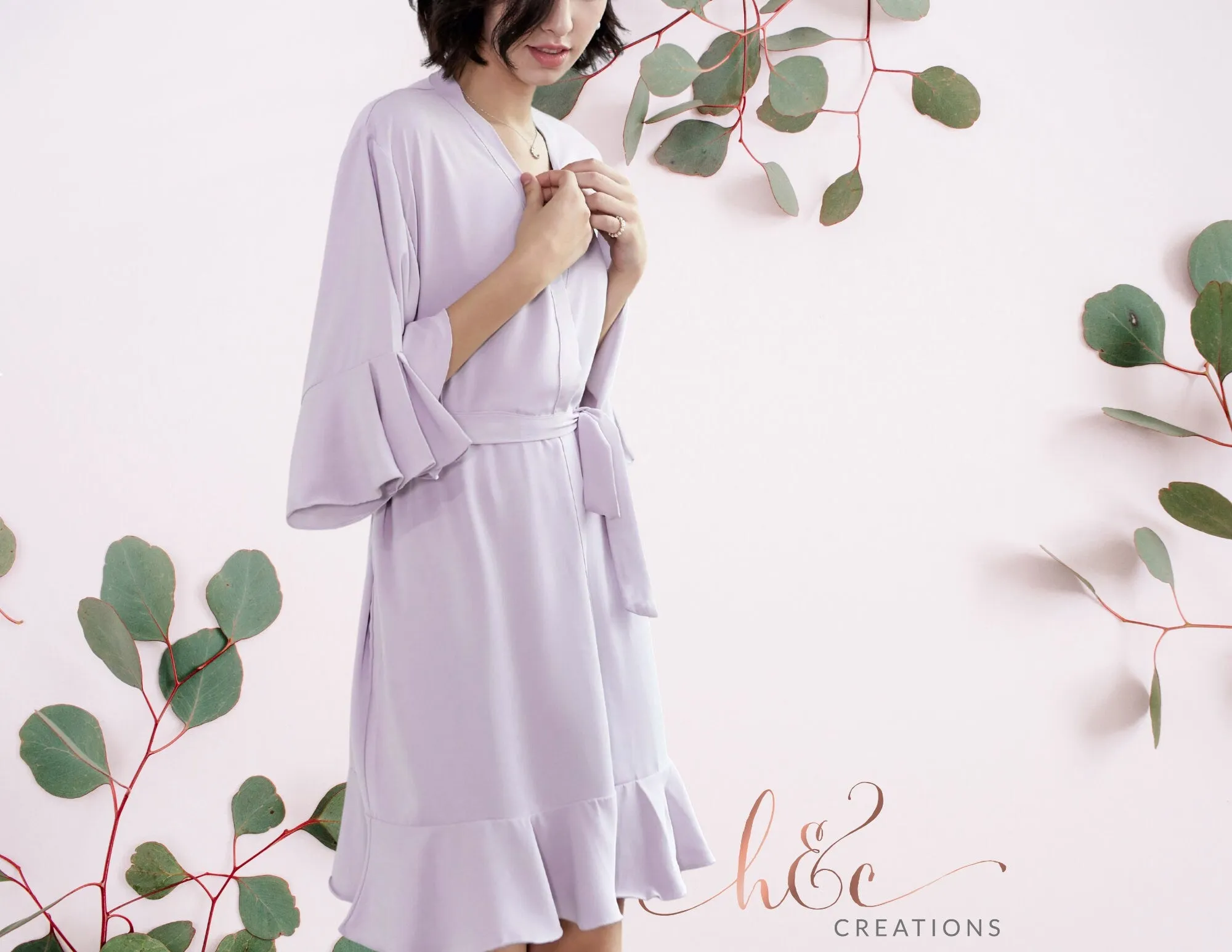 Ruffle sleeves  Robes for Woman| Gift for her | Bridal Party Robes | Bridesmaid Gifts | Bridal Shower | Wedding Gifts