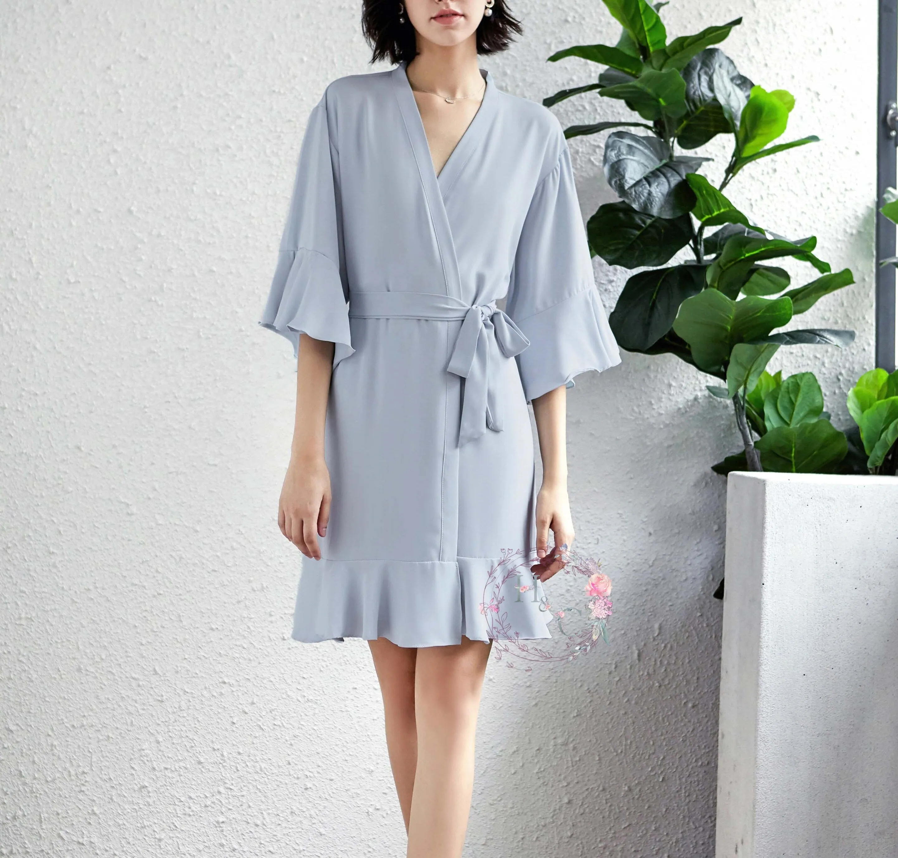 Ruffle sleeves  Robes for Woman| Gift for her | Bridal Party Robes | Bridesmaid Gifts | Bridal Shower | Wedding Gifts