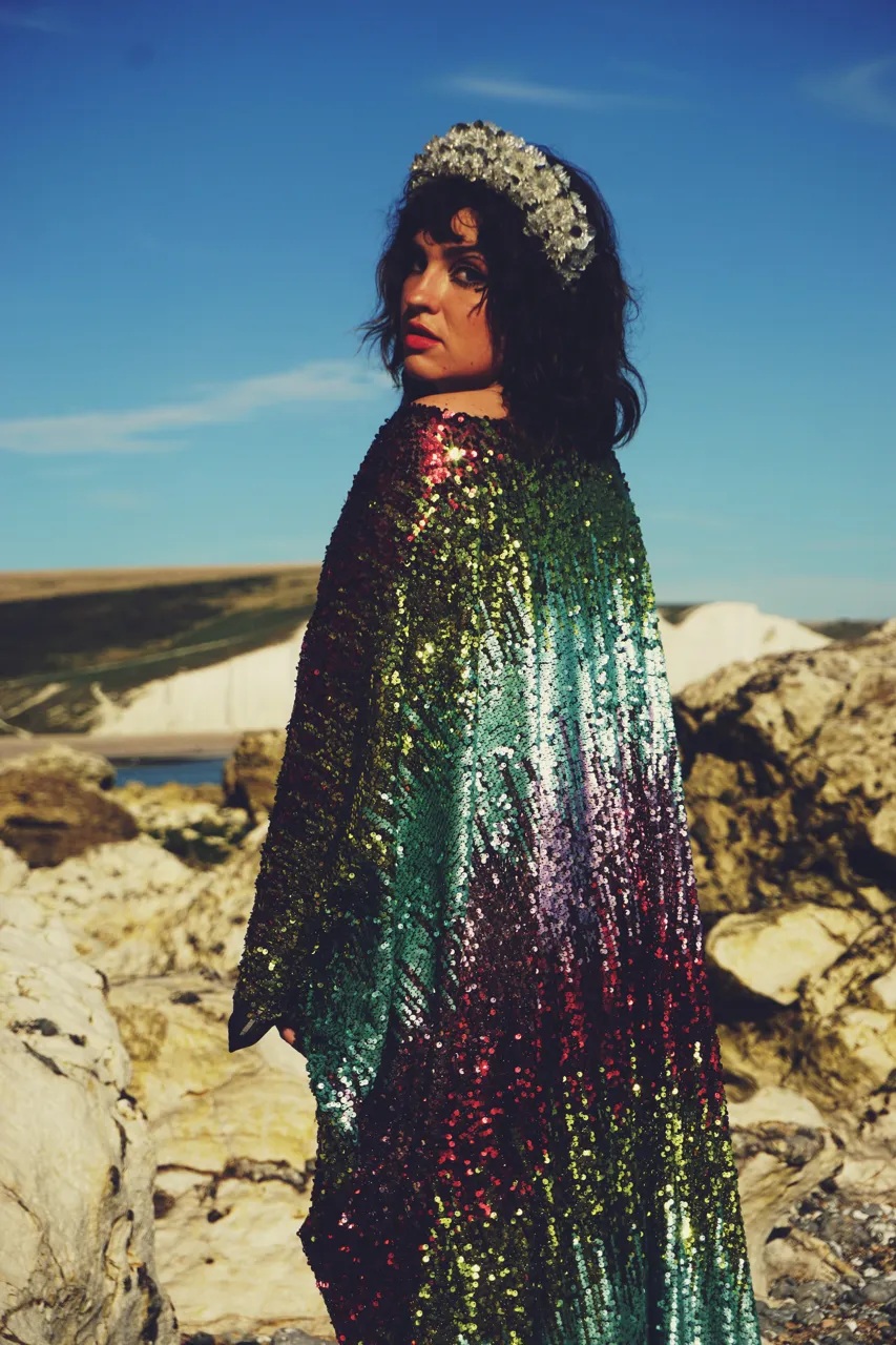 Siren Sequins - matte mint, baby pink, red and gold  - ROUND Neck