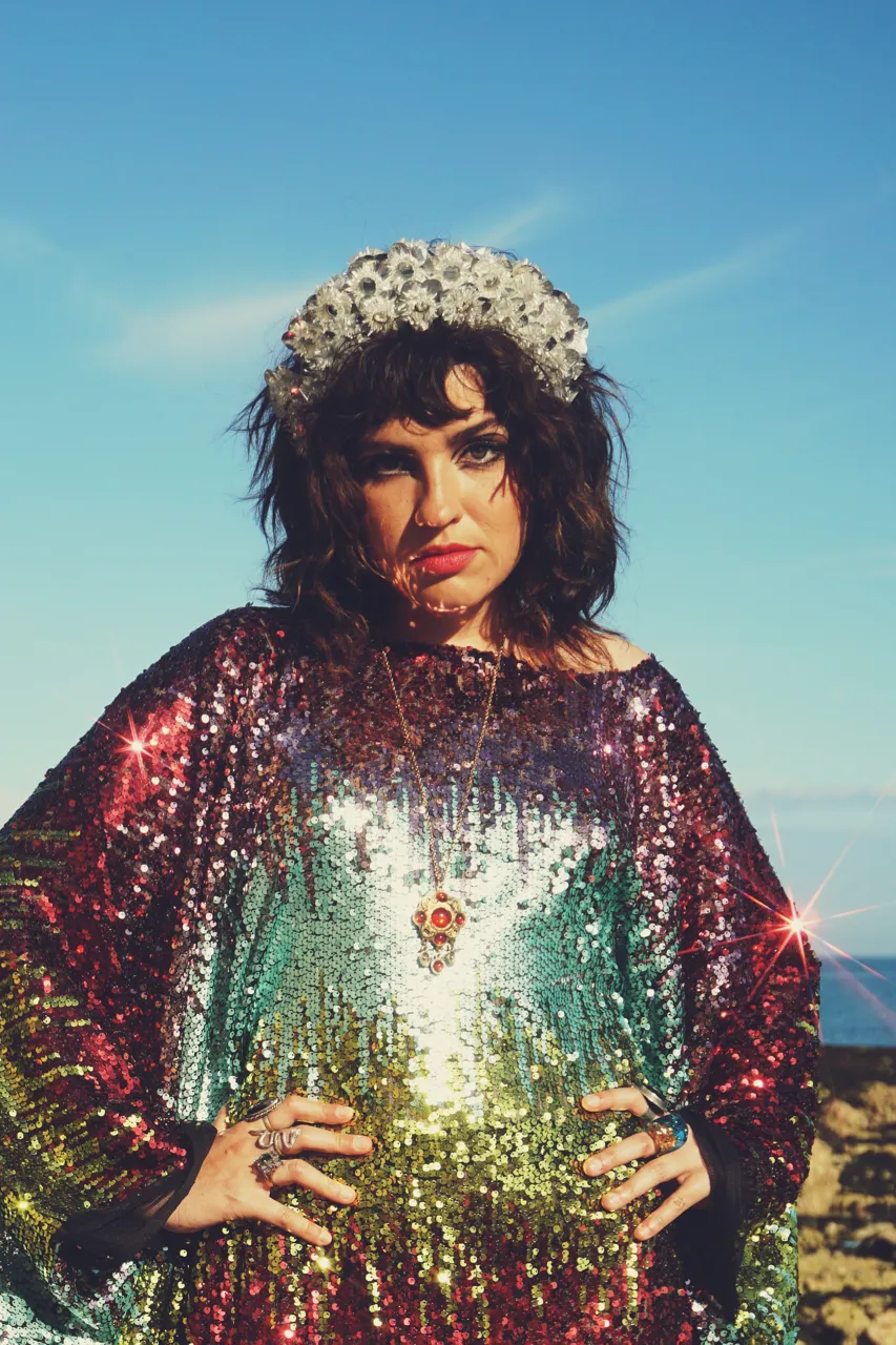 Siren Sequins - matte mint, baby pink, red and gold  - ROUND Neck