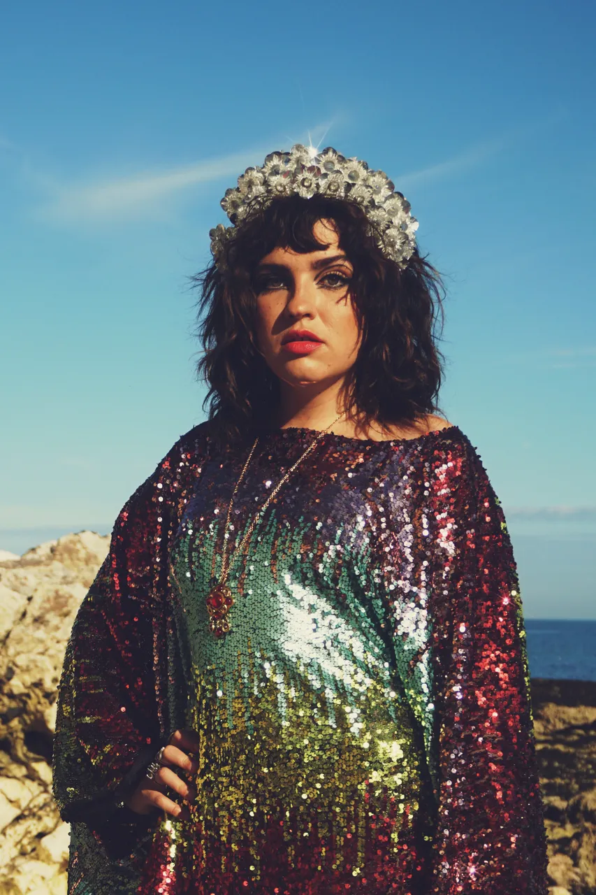 Siren Sequins - matte mint, baby pink, red and gold  - ROUND Neck
