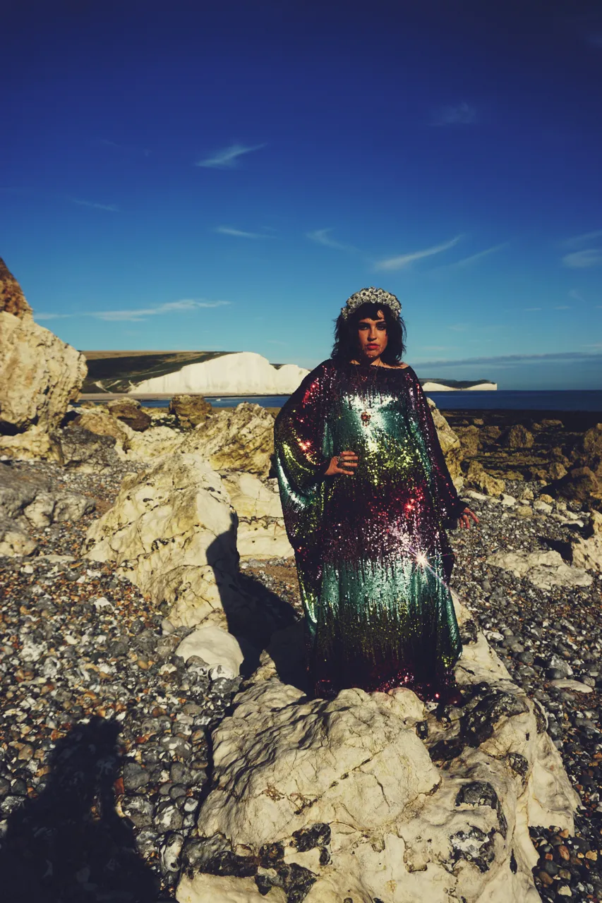Siren Sequins - matte mint, baby pink, red and gold  - ROUND Neck