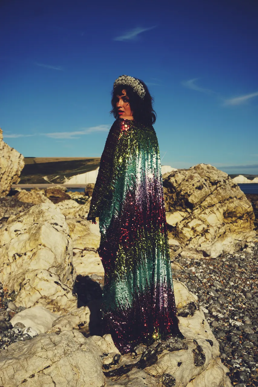 Siren Sequins - matte mint, baby pink, red and gold  - ROUND Neck