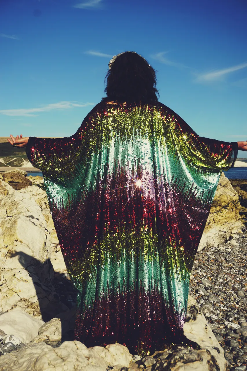 Siren Sequins - matte mint, baby pink, red and gold  - ROUND Neck