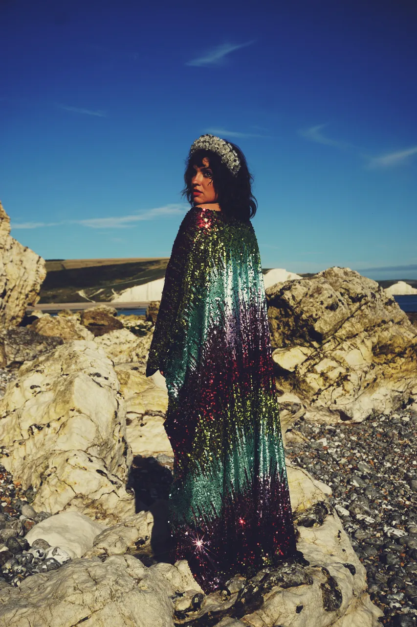 Siren Sequins - matte mint, baby pink, red and gold  - ROUND Neck