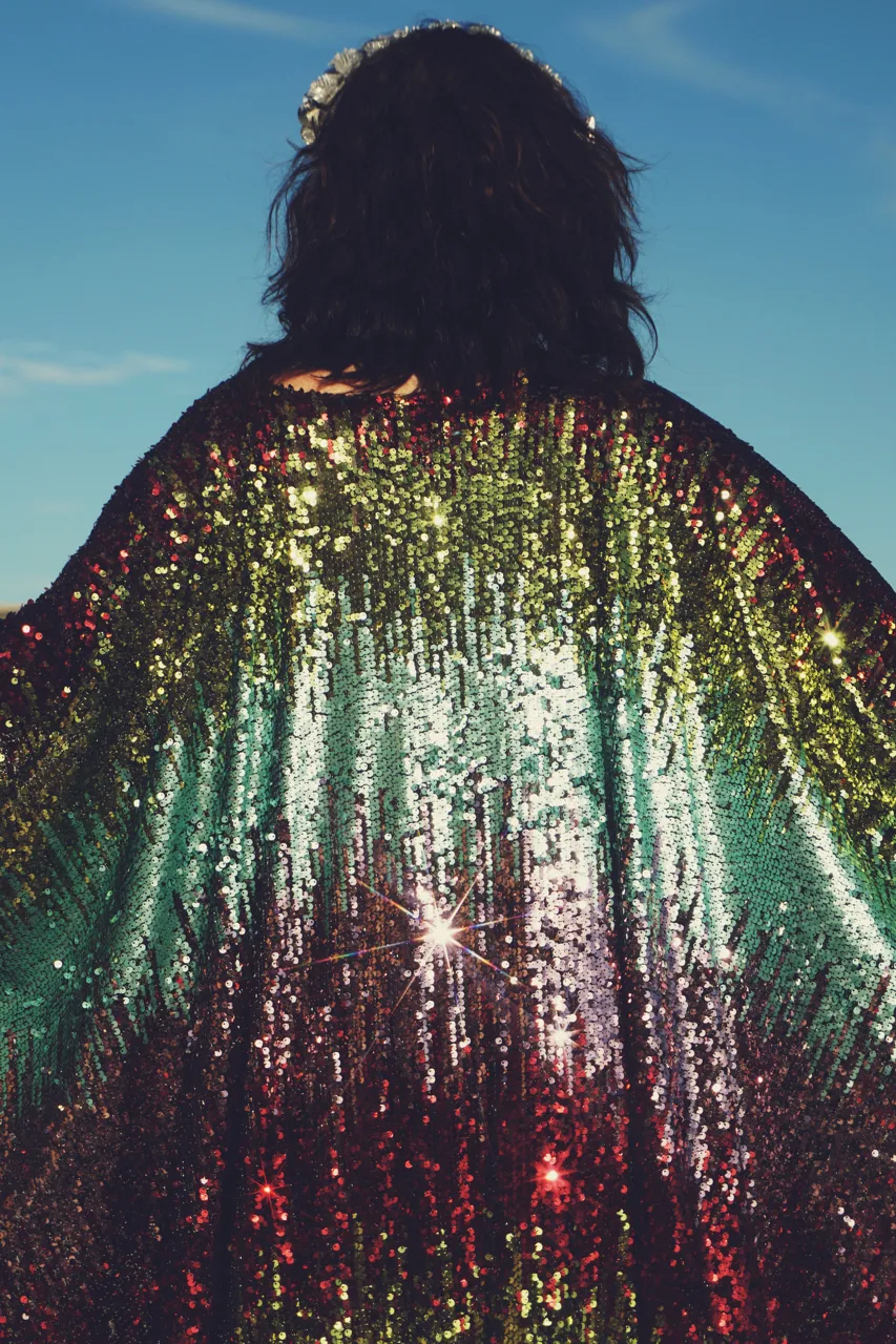 Siren Sequins - matte mint, baby pink, red and gold  - ROUND Neck