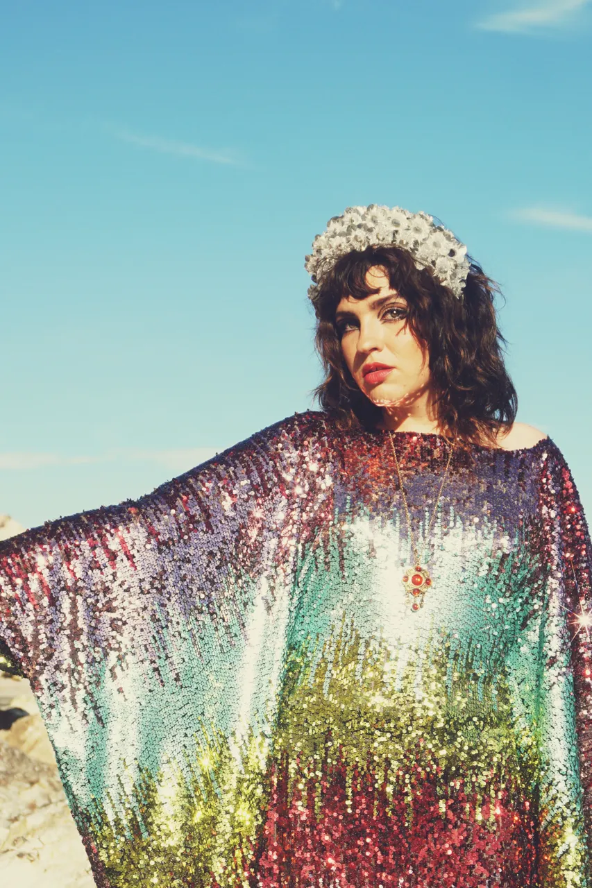 Siren Sequins - matte mint, baby pink, red and gold  - ROUND Neck