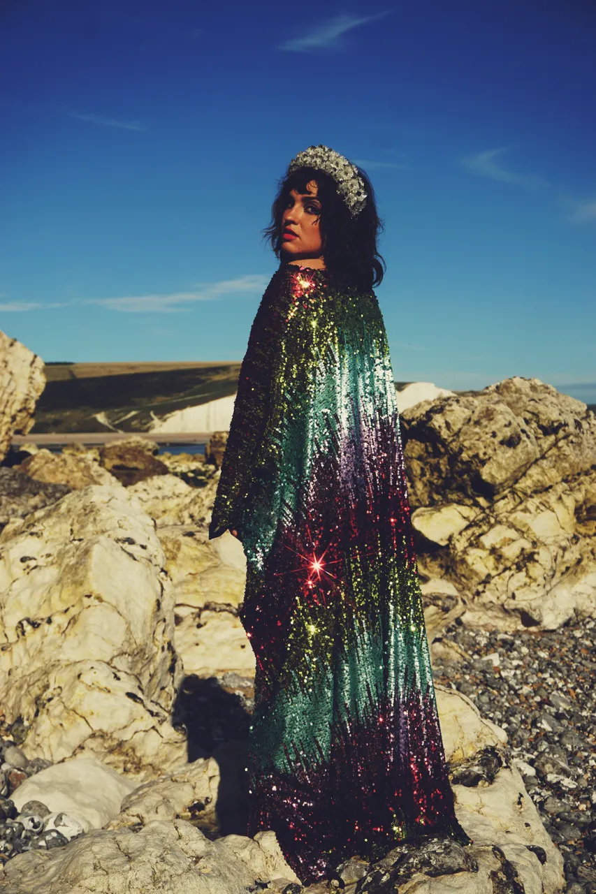Siren Sequins - matte mint, baby pink, red and gold  - ROUND Neck