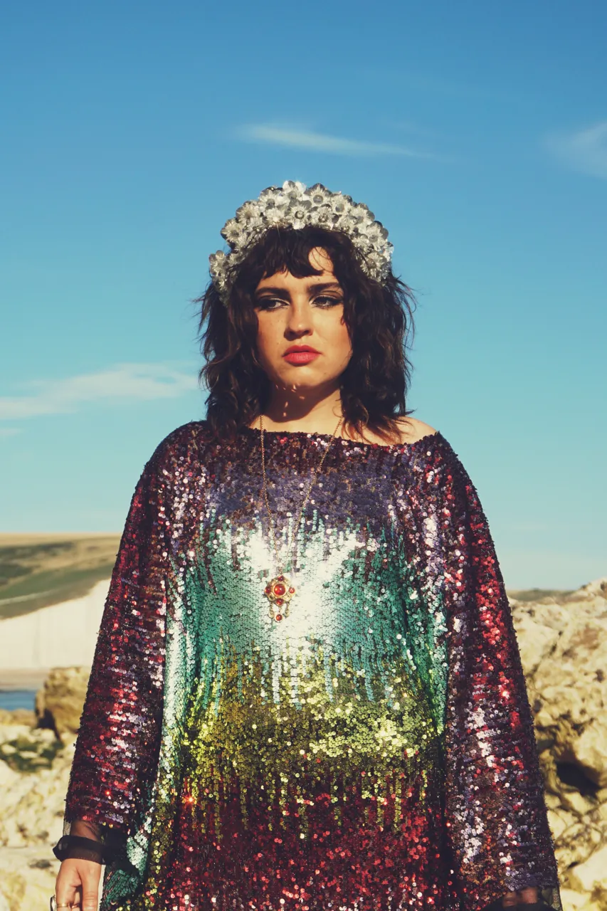 Siren Sequins - matte mint, baby pink, red and gold  - ROUND Neck