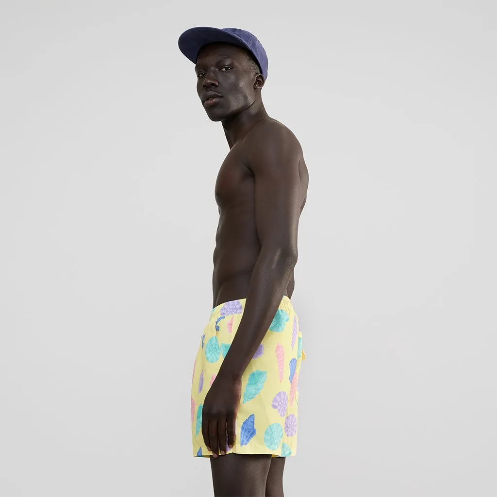 Skwosh Club MENS SHE SELLS SEA SHELLS SWIM SHORTS - YELLOW