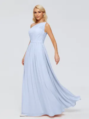 Sky Blue Bridesmaid Dresses Uk Arabella One Shoulder Sash Bridesmaid Dresses