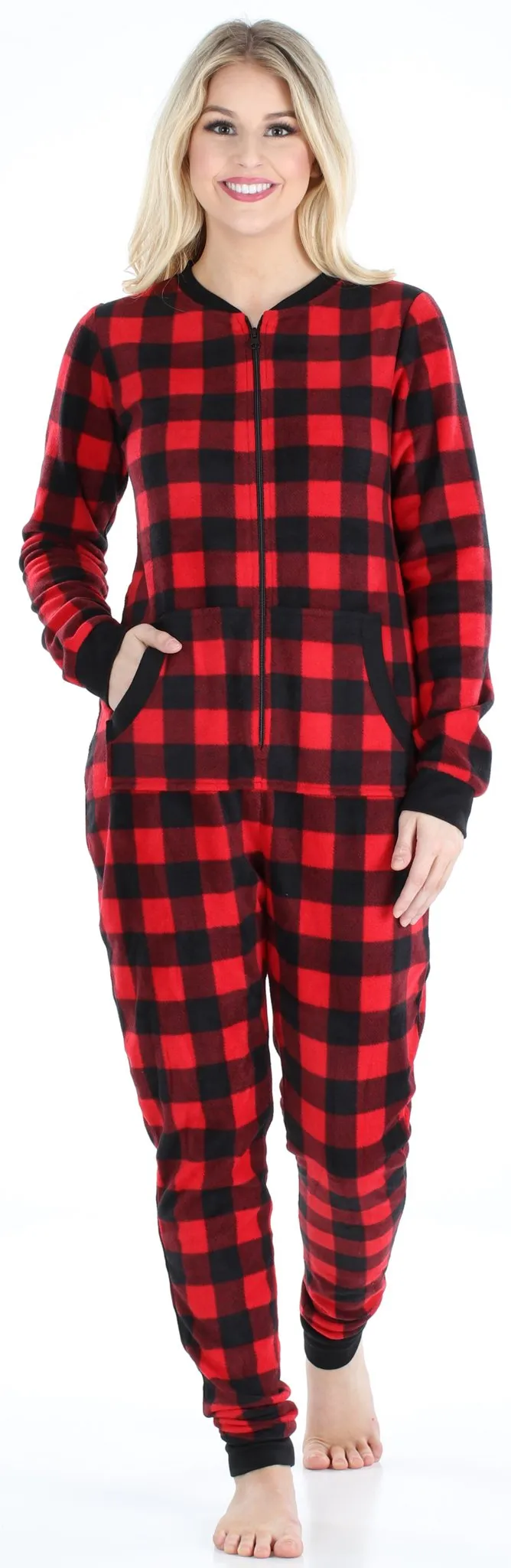 Sleepyheads Women’s Fleece Non-Footed Solid Color Onesie Pajamas Jumpsuit