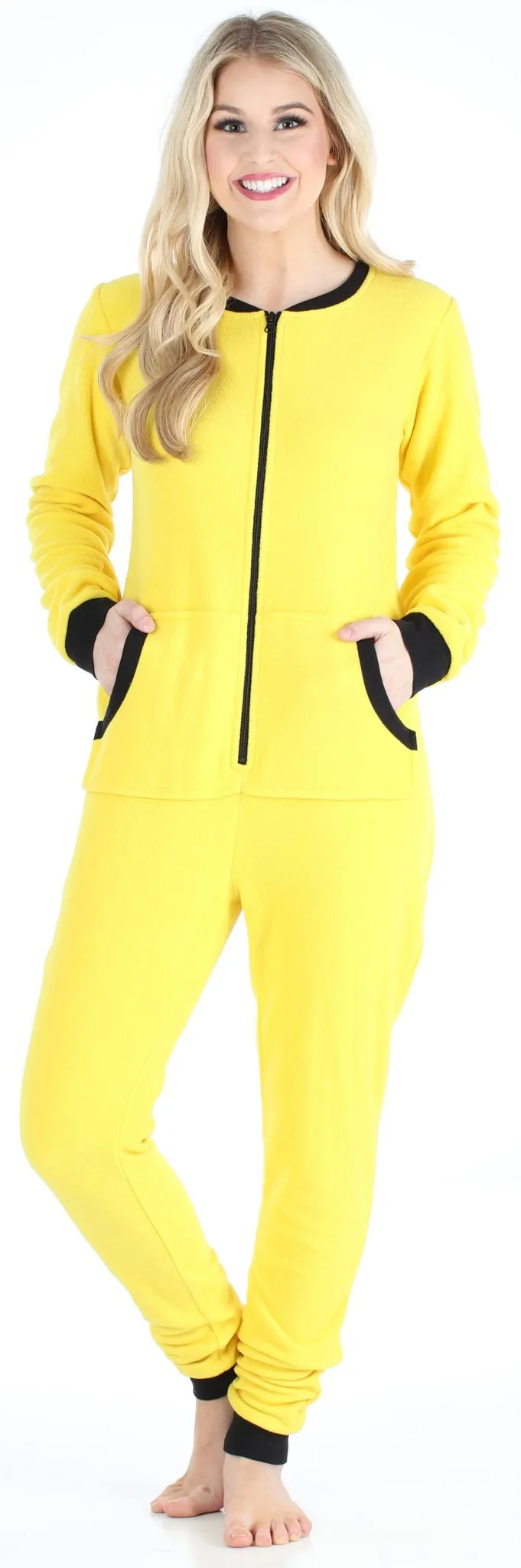 Sleepyheads Women’s Fleece Non-Footed Solid Color Onesie Pajamas Jumpsuit