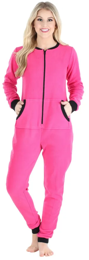 Sleepyheads Women’s Fleece Non-Footed Solid Color Onesie Pajamas Jumpsuit