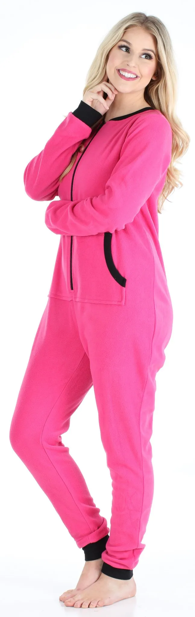 Sleepyheads Women’s Fleece Non-Footed Solid Color Onesie Pajamas Jumpsuit