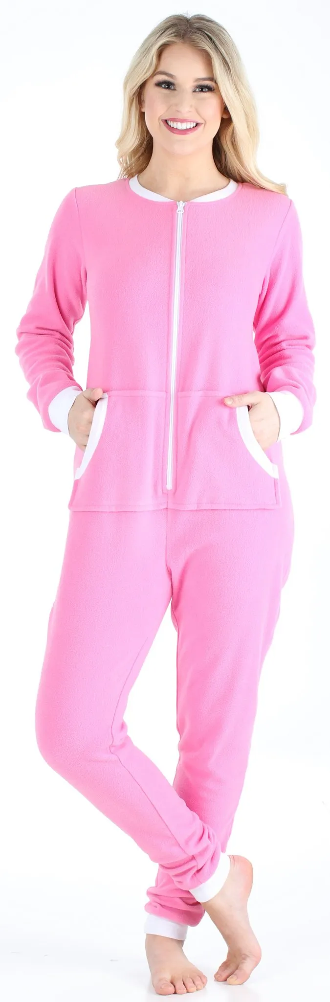 Sleepyheads Women’s Fleece Non-Footed Solid Color Onesie Pajamas Jumpsuit