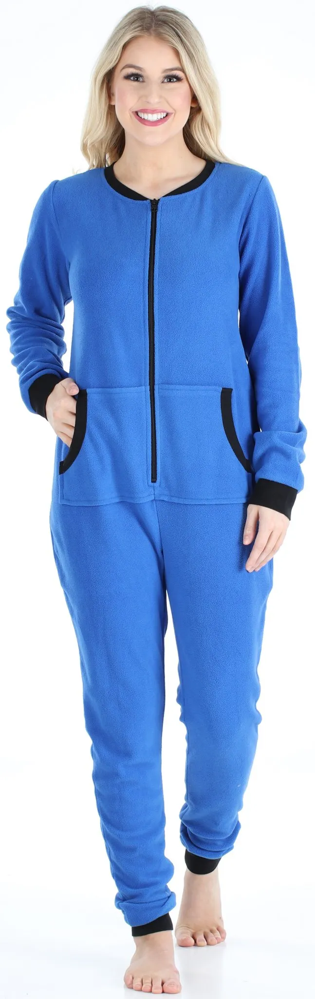 Sleepyheads Women’s Fleece Non-Footed Solid Color Onesie Pajamas Jumpsuit