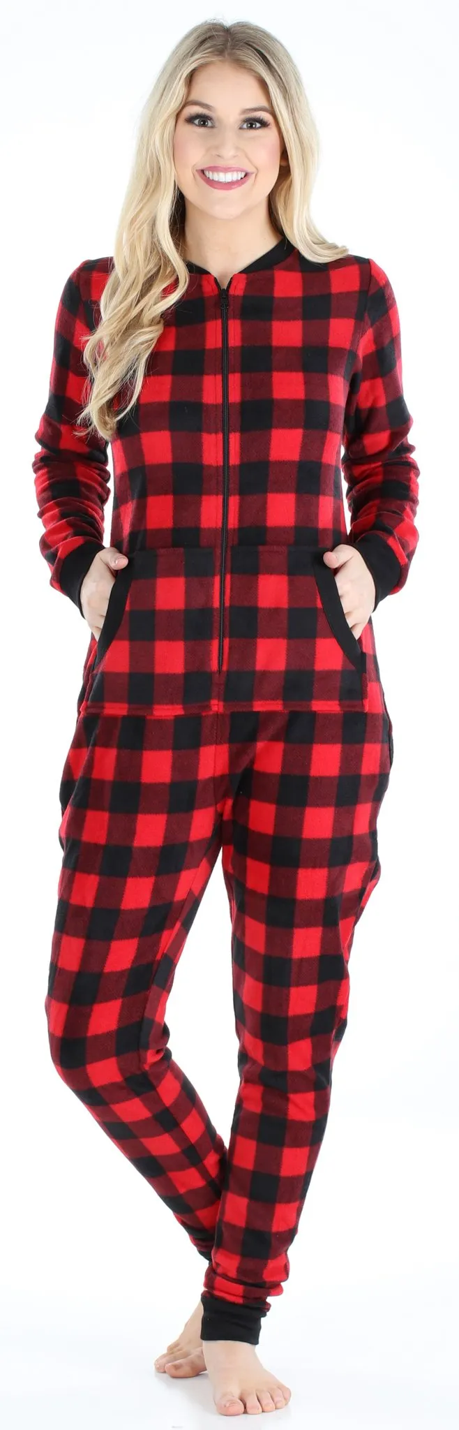 Sleepyheads Women’s Fleece Non-Footed Solid Color Onesie Pajamas Jumpsuit