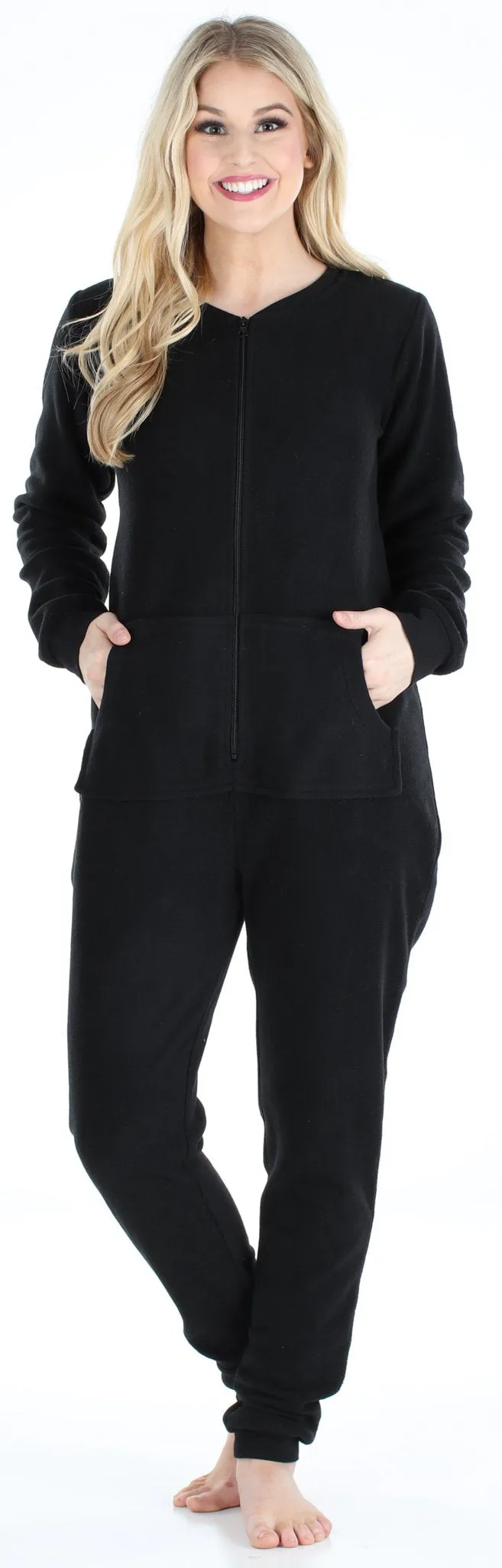 Sleepyheads Women’s Fleece Non-Footed Solid Color Onesie Pajamas Jumpsuit