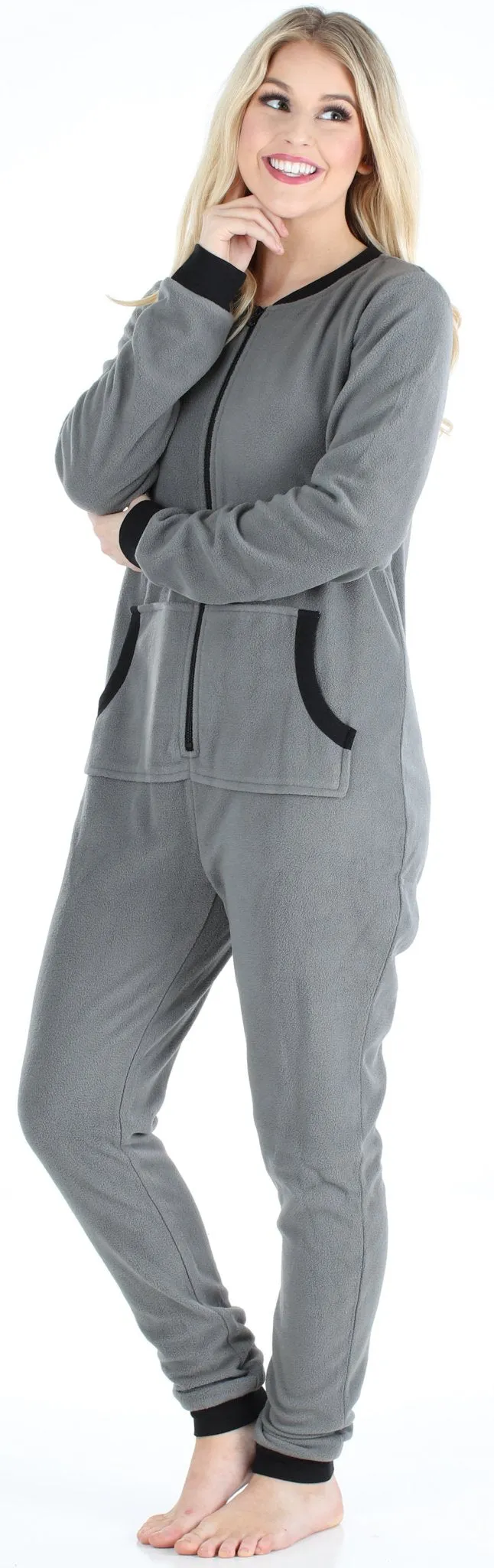 Sleepyheads Women’s Fleece Non-Footed Solid Color Onesie Pajamas Jumpsuit