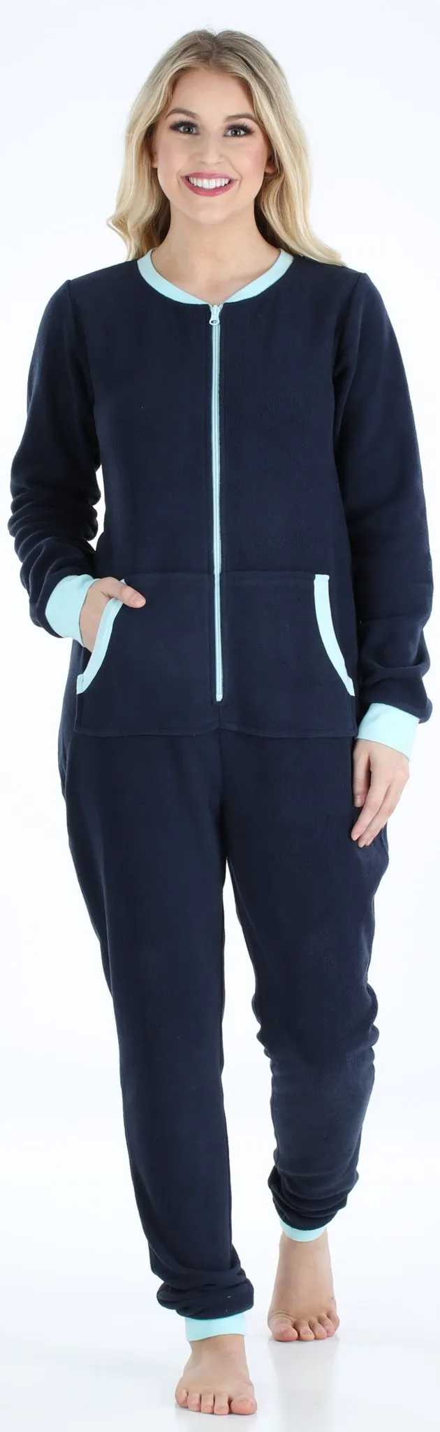 Sleepyheads Women’s Fleece Non-Footed Solid Color Onesie Pajamas Jumpsuit