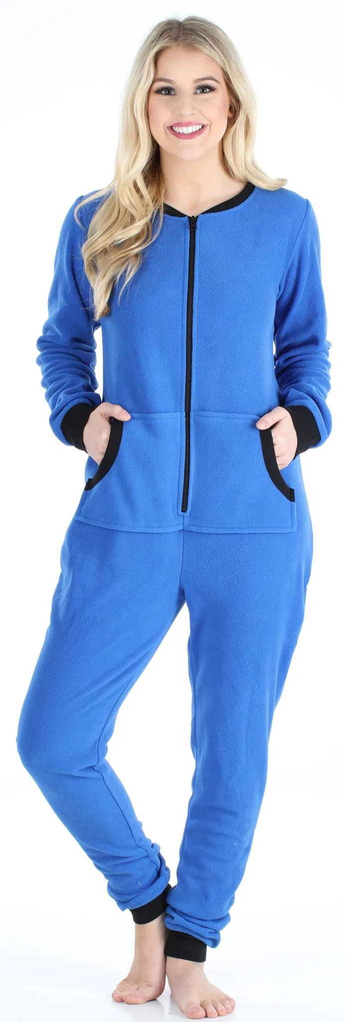 Sleepyheads Women’s Fleece Non-Footed Solid Color Onesie Pajamas Jumpsuit