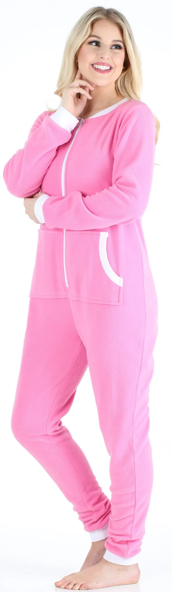 Sleepyheads Women’s Fleece Non-Footed Solid Color Onesie Pajamas Jumpsuit