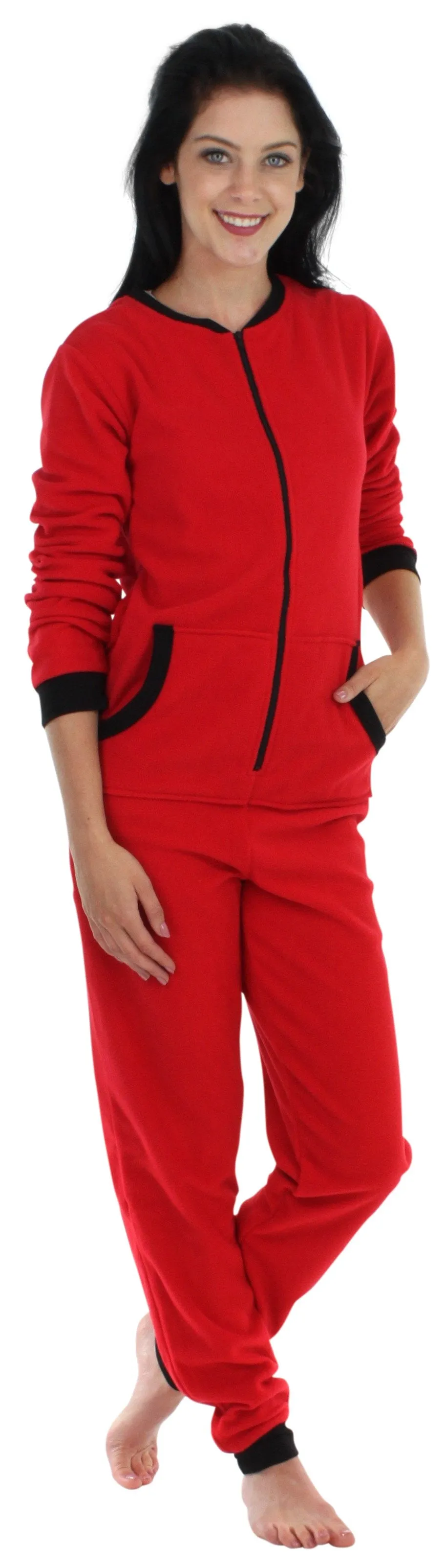 Sleepyheads Women’s Fleece Non-Footed Solid Color Onesie Pajamas Jumpsuit