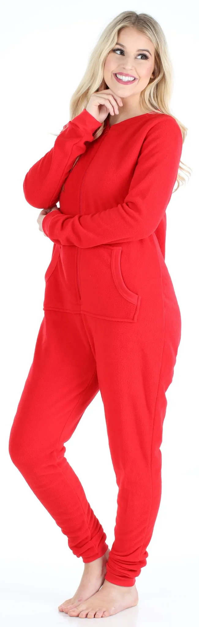 Sleepyheads Women’s Fleece Non-Footed Solid Color Onesie Pajamas Jumpsuit