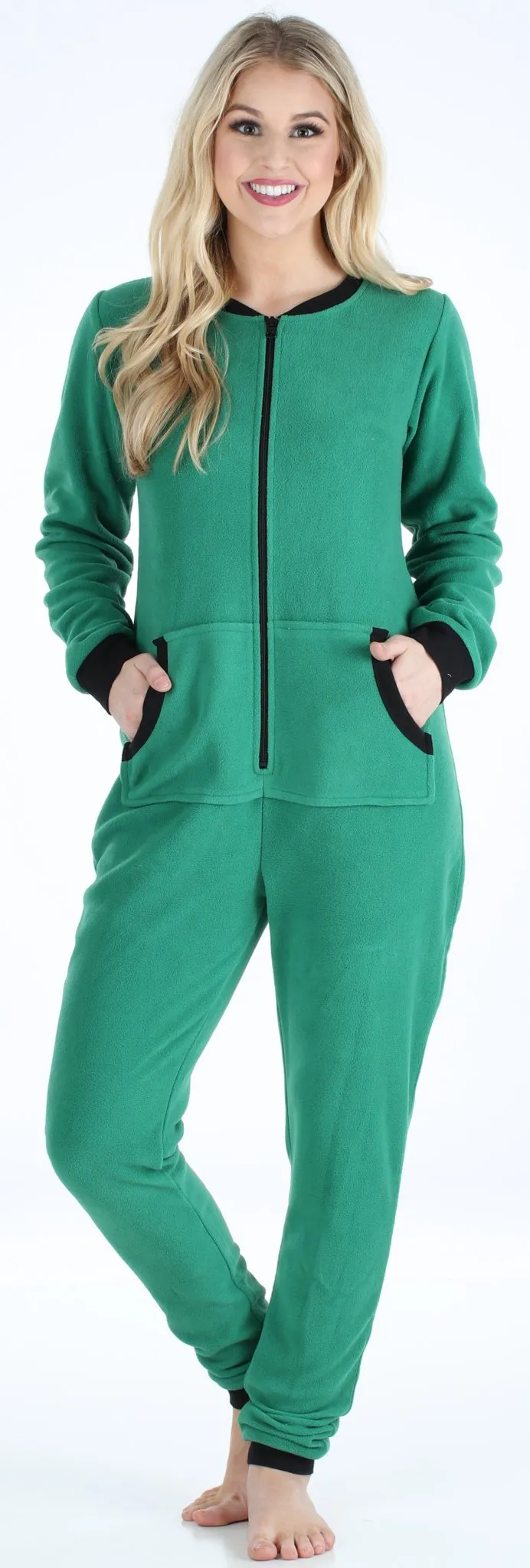 Sleepyheads Women’s Fleece Non-Footed Solid Color Onesie Pajamas Jumpsuit