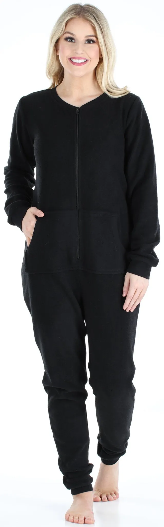 Sleepyheads Women’s Fleece Non-Footed Solid Color Onesie Pajamas Jumpsuit