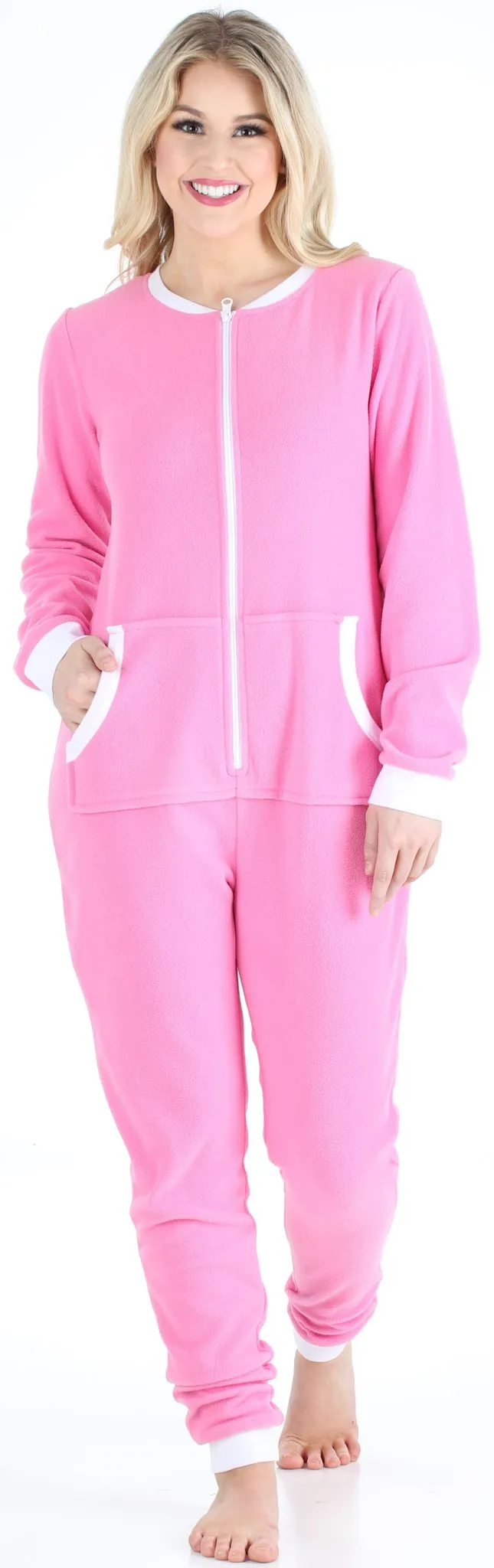 Sleepyheads Women’s Fleece Non-Footed Solid Color Onesie Pajamas Jumpsuit