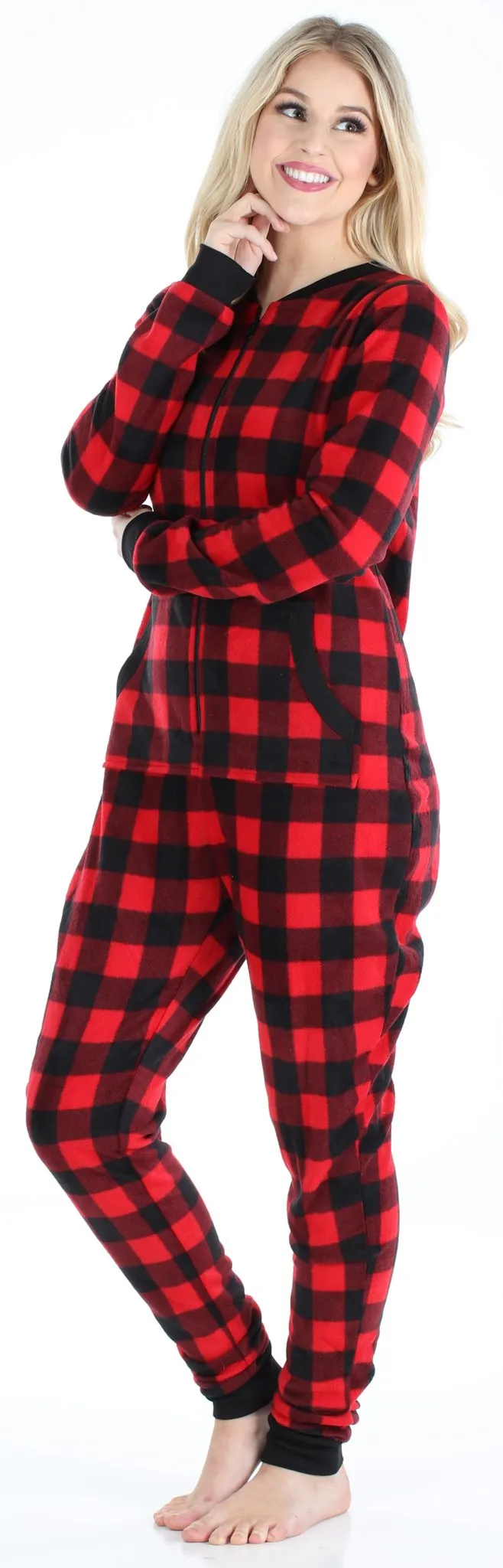 Sleepyheads Women’s Fleece Non-Footed Solid Color Onesie Pajamas Jumpsuit