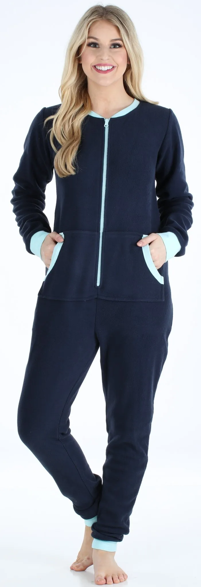 Sleepyheads Women’s Fleece Non-Footed Solid Color Onesie Pajamas Jumpsuit