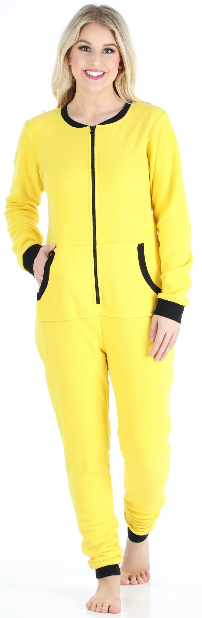 Sleepyheads Women’s Fleece Non-Footed Solid Color Onesie Pajamas Jumpsuit