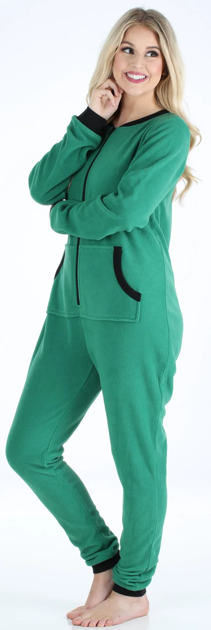 Sleepyheads Women’s Fleece Non-Footed Solid Color Onesie Pajamas Jumpsuit