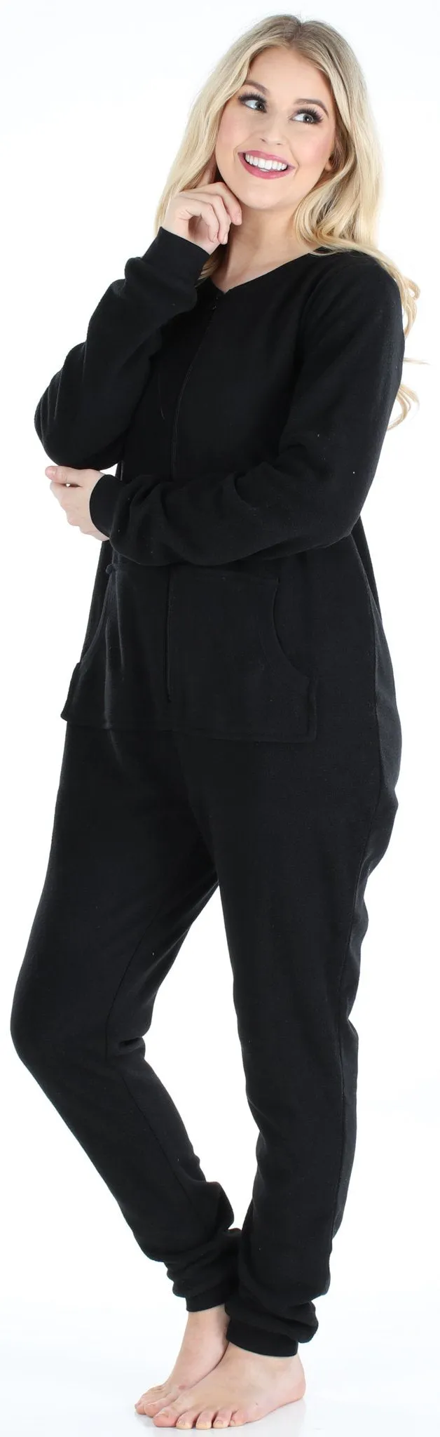 Sleepyheads Women’s Fleece Non-Footed Solid Color Onesie Pajamas Jumpsuit