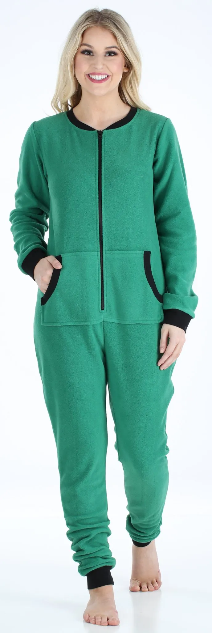 Sleepyheads Women’s Fleece Non-Footed Solid Color Onesie Pajamas Jumpsuit